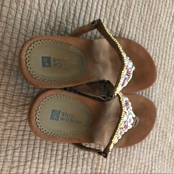 White Mountain Beaded Wedge Sandals - Picture 6 of 6